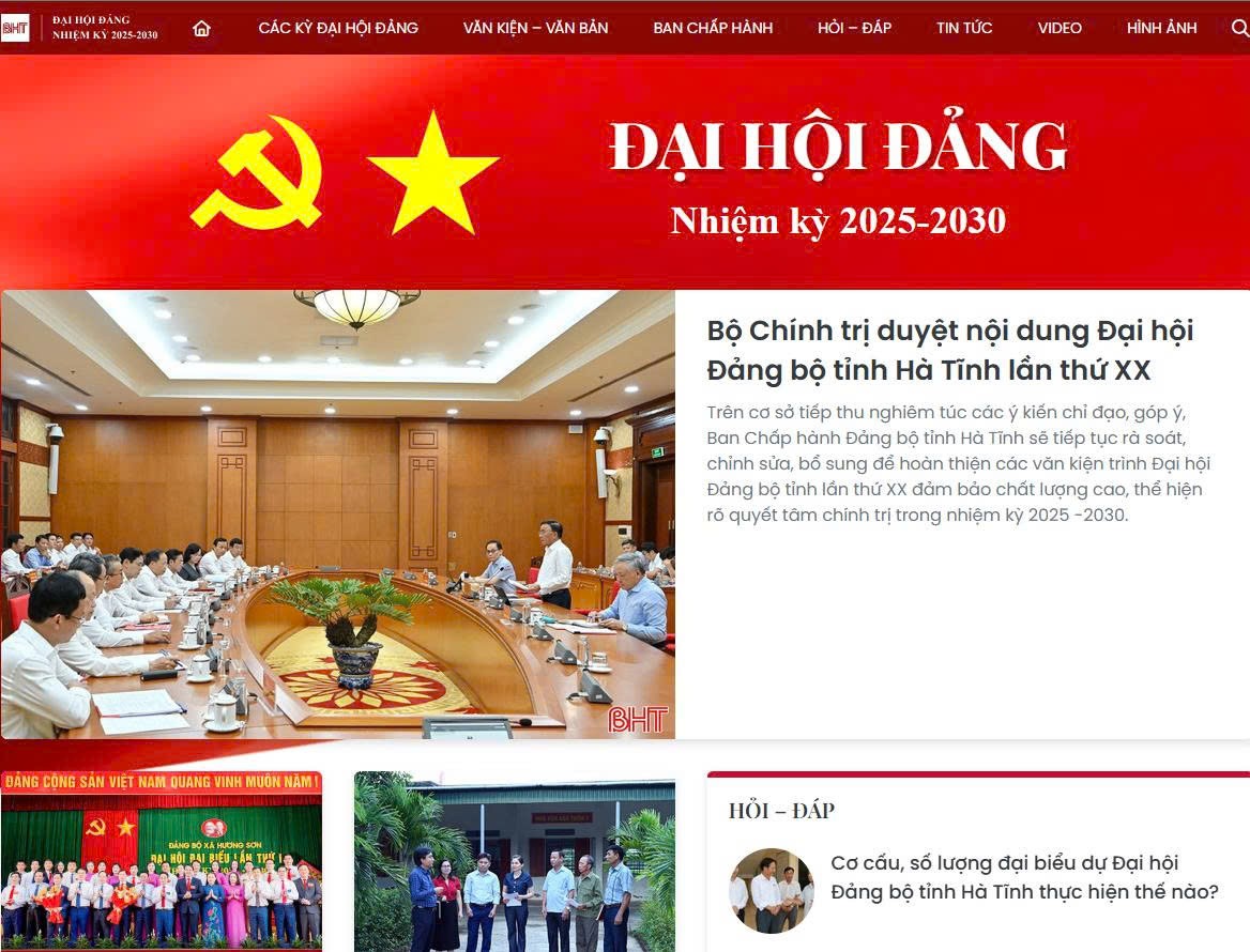 Báo Hà Tĩnh đã xây dựng các chuyên trang, chuyên mục trên các loại hình báo chí phục vụ tuyên truyền về đại hội. z6991009977944-8cea3ccb20c04f38259a24e889339e10.jpg