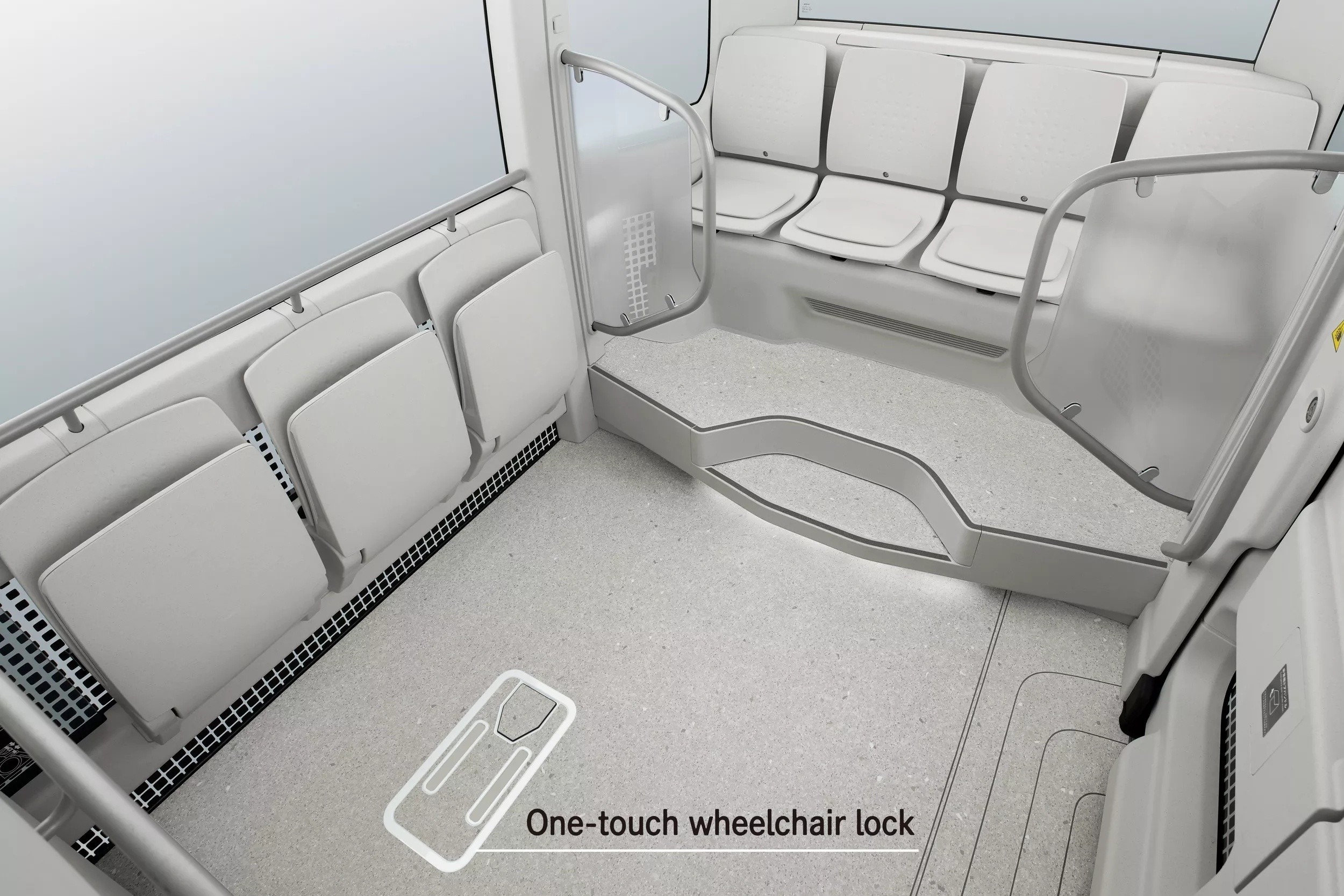 Không gian của xe được thiết kế tối đa 17 người, bao gồm 4 vị trí ngồi, 12 vị trí đứng và 1 người lái. Trước đó, phiên bản Olympic có thể chở tối đa 20 người.