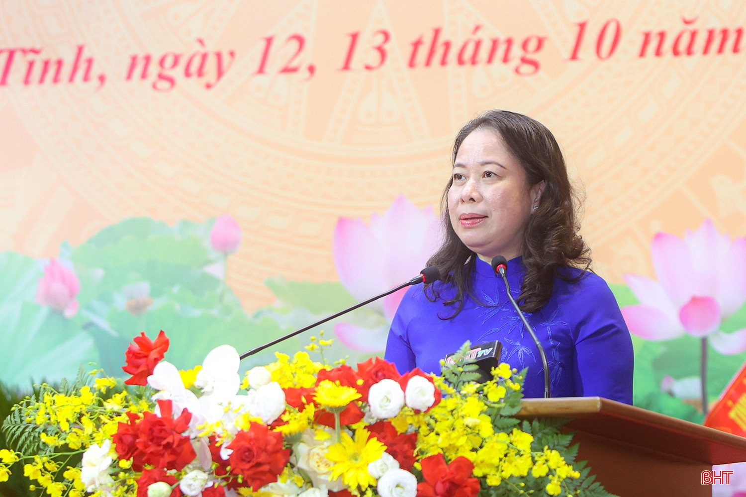 Đồng chí Võ Thị Ánh Xuân - Ủy viên Trung ương Đảng, Phó Chủ tịch nước, Phó Chủ tịch thứ nhất Hội đồng Thi đua - Khen thưởng Trung ương phát biểu tại đại hội. bqbht_br_pho-chu-tich-nuoc2.jpg