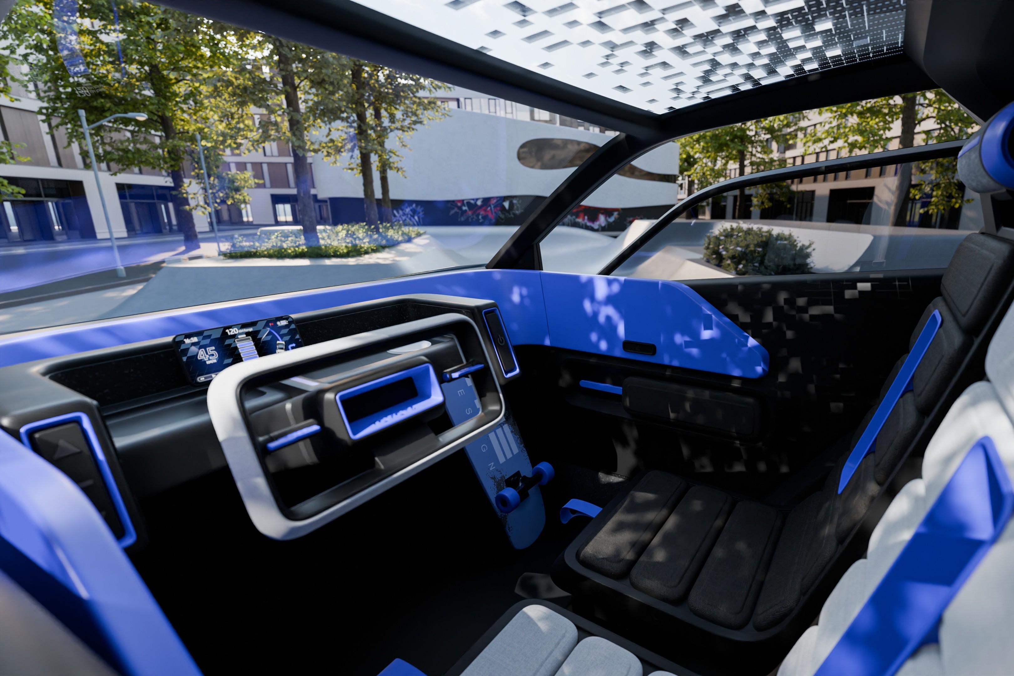 Nội thất của Toyota FT-Me được thiết kế nhỏ gọn, trang bị bảng đồng hồ kỹ thuật số và vô lăng tích hợp đầy đủ phím chức năng. Đặc biệt, xe có thiết kế thân thiện với người sử dụng xe lăn mà không cần nâng cấp phụ kiện từ bên thứ ba.