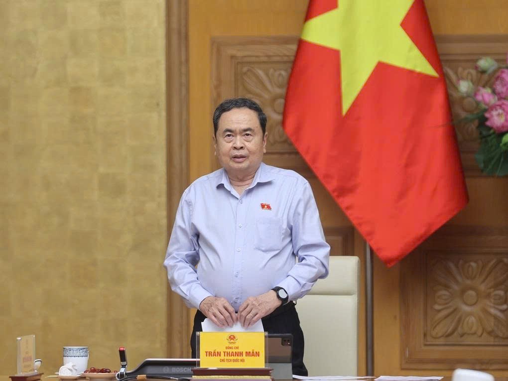 Chủ tịch Quốc hội Trần Thanh Mẫn phát biểu tại cuộc họp (Ảnh: Đoàn Bắc). a2-3707.jpg