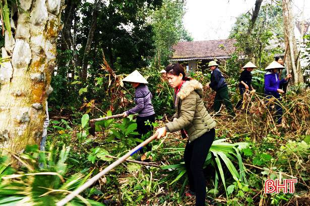 Trên 1.500 người dân Thạch Mỹ ra quân xây dựng nông thôn mới