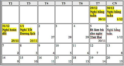 Đề xuất hoán đổi ngày nghỉ dịp Tết dương lịch, 30/4 và 1/5 năm 2019 ảnh 2 de xuat hoan doi ngay nghi dip tet duong lich 30 4 va 1 5 nam 2019
