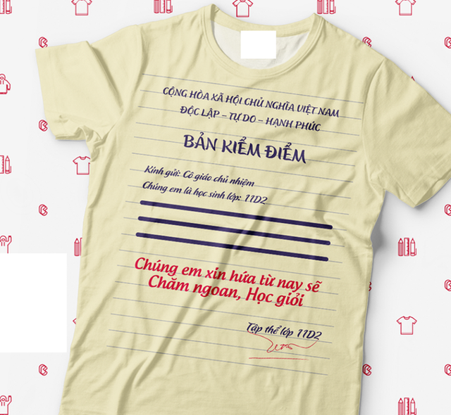 Bạn gái 9X thiết kế áo lớp in bìa sách giáo khoa gây sốt ảnh 3 ban gai 9x thiet ke ao lop in bia sach giao khoa gay sot