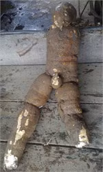 Củ sắn có hình dạng giống người do chị Thơ đào được