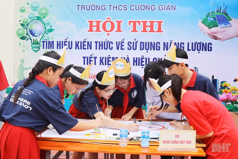 Học sinh Nghi Xuân sôi nổi tham gia hội thi sử dụng năng lượng 
