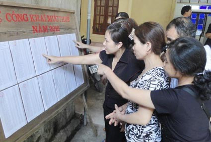 Các đối tượng chịu thuế xem bảng công khai hạn mức nộp thuế của mình tại Đội thuế chợ Hà Tĩnh.