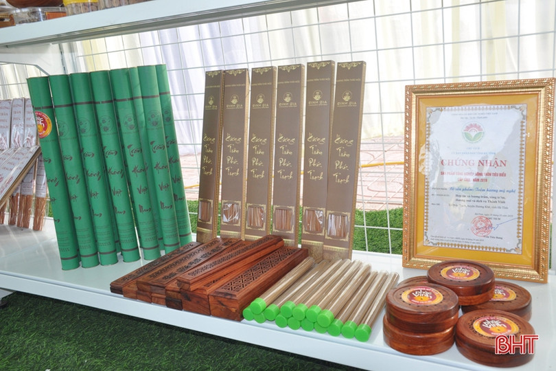 Ấn tượng gian hàng trưng bày sản phẩm nông nghiệp tiêu biểu của Hương Khê