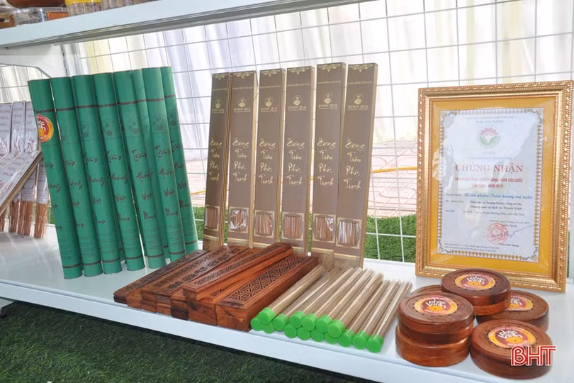 Ấn tượng gian hàng trưng bày sản phẩm nông nghiệp tiêu biểu của Hương Khê