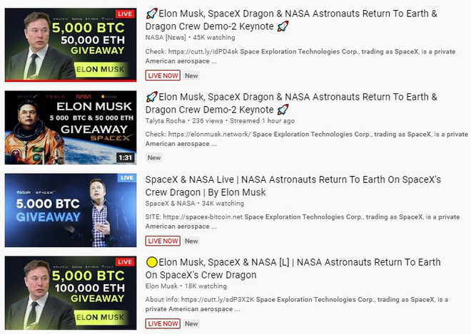 trò lừa bitcoin trên youtube ảnh 2 Hàng loạt kênh bị hack, YouTube vẫn làm ngơ