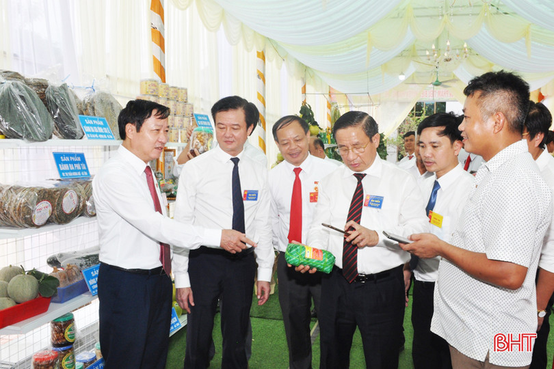 Ấn tượng gian hàng trưng bày sản phẩm nông nghiệp tiêu biểu của Hương Khê