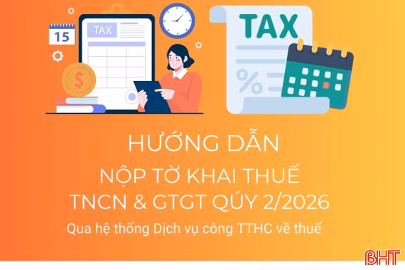 [Infographic] Hướng dẫn nộp online tờ khai thuế TNCN, thuế GTGT quý 2/2026