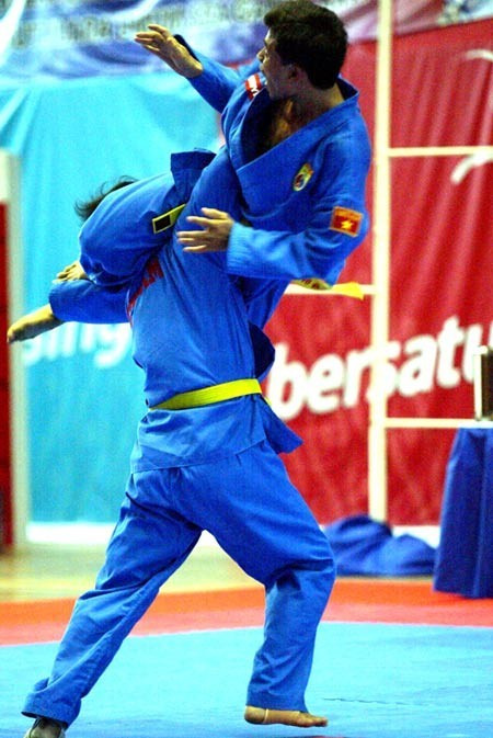 Việt Nam giành HC vàng nội dung đòn chân tấn công. Ảnh: Nam Hà.