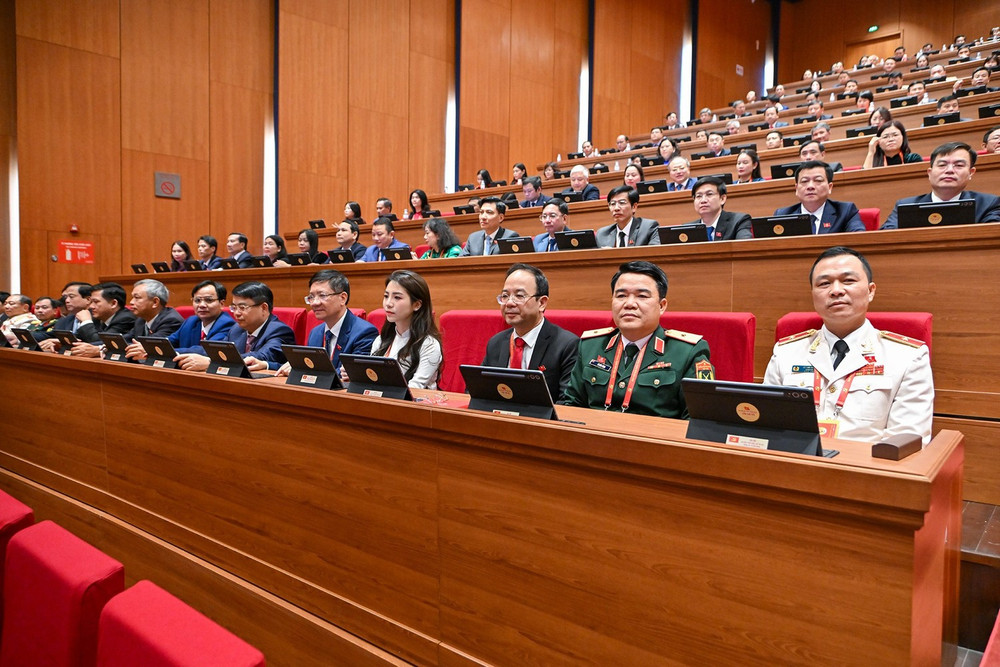 Các đại biểu đoàn Thanh Hóa dự phiên trù bị của Đại hội đại biểu toàn quốc lần thứ XIV.