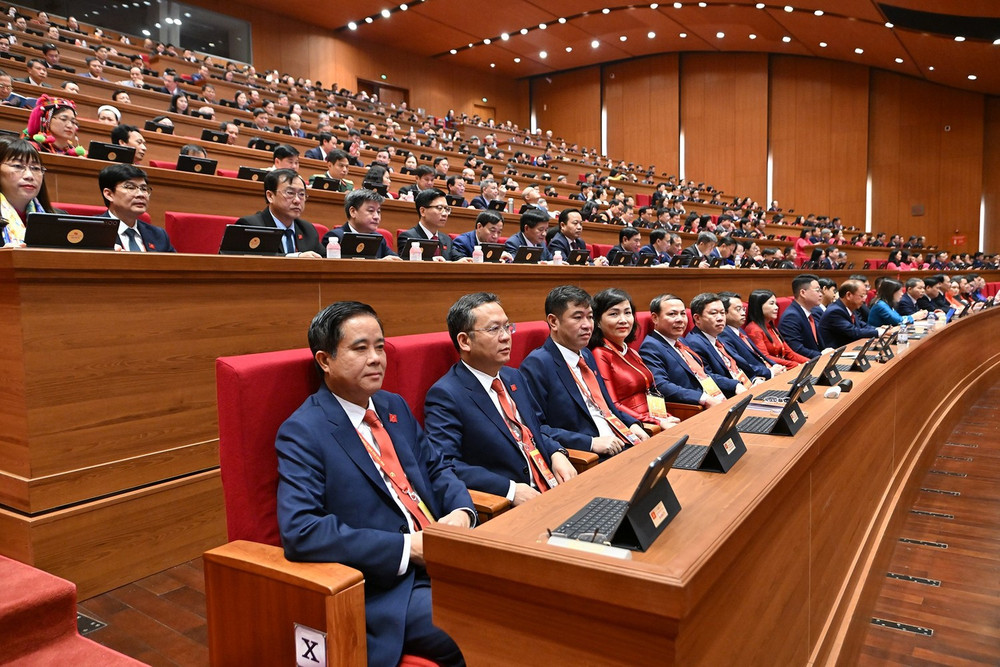 Các đại biểu đoàn Điện Biên dự phiên trù bị của Đại hội đại biểu toàn quốc lần thứ XIV.