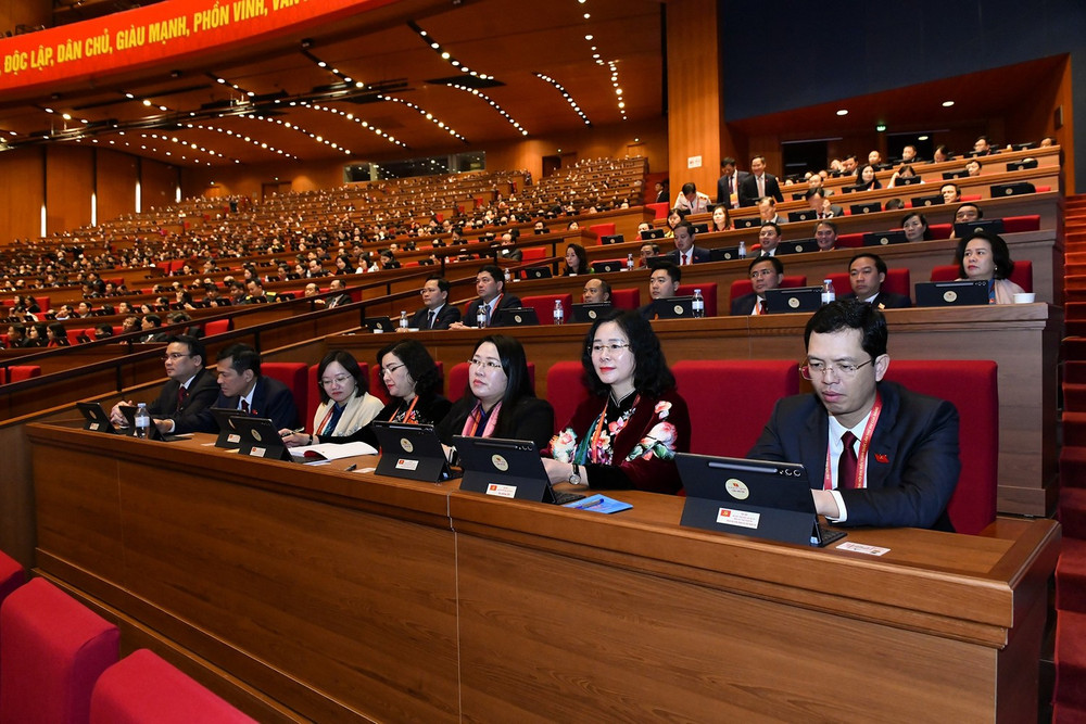 Các đại biểu đoàn Nghệ An dự phiên trù bị của Đại hội đại biểu toàn quốc lần thứ XIV.