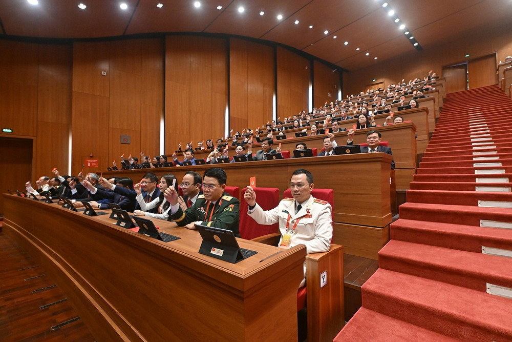 Các đại biểu đoàn Thanh Hóa dự phiên trù bị của Đại hội đại biểu toàn quốc lần thứ XIV.