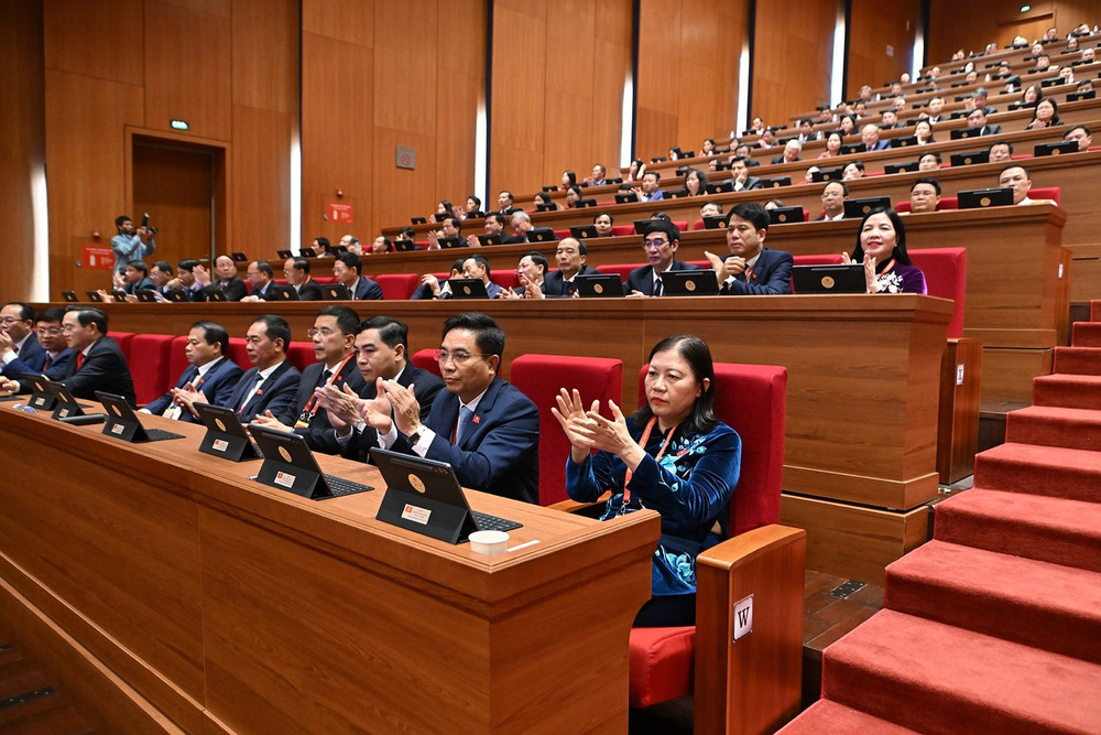 Các đại biểu đoàn Thanh Hóa dự phiên trù bị của Đại hội đại biểu toàn quốc lần thứ XIV.