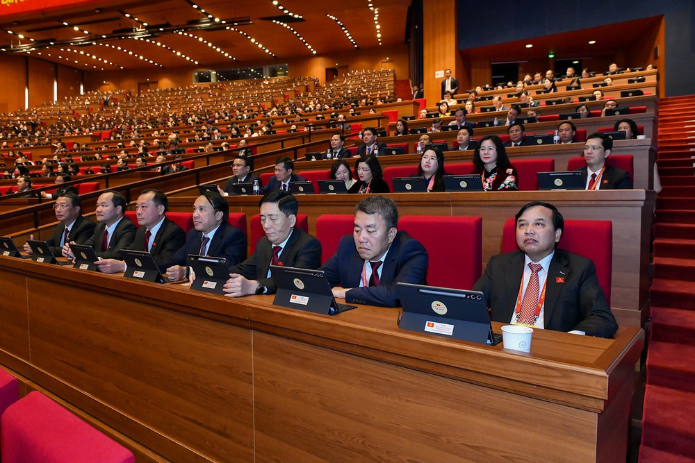 Các đại biểu đoàn Nghệ An dự phiên trù bị của Đại hội đại biểu toàn quốc lần thứ XIV.