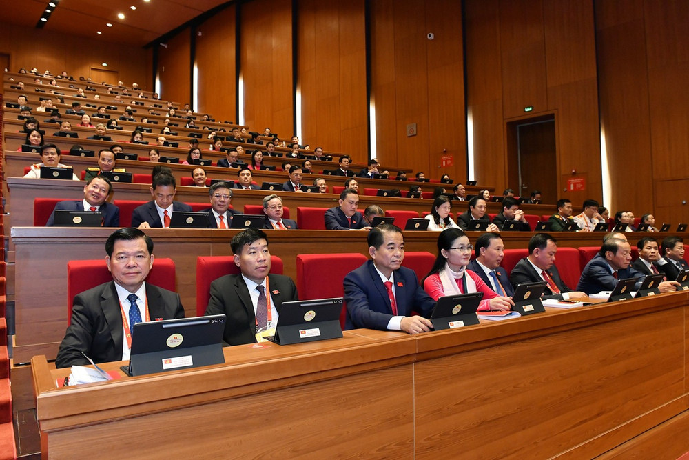 Các đại biểu đoàn Đồng Nai dự phiên trù bị của Đại hội đại biểu toàn quốc lần thứ XIV.