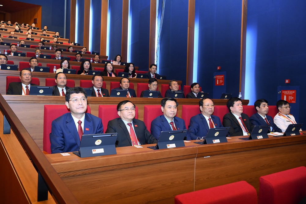 Các đại biểu đoàn Nghệ An dự phiên trù bị của Đại hội đại biểu toàn quốc lần thứ XIV.