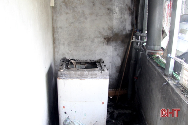 Máy giặt chập điện, gây cháy nhà ở Hương Sơn