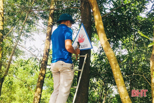 Tuổi trẻ TX Kỳ Anh gắn 200 biển “cấm lửa”, chung tay phòng chống cháy rừng