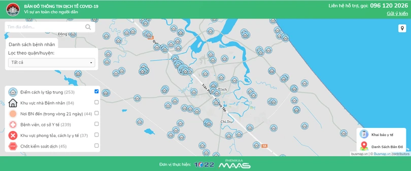 Sở TT&TT Hà Tĩnh hướng dẫn sử dụng bản đồ thông tin dịch tễ bệnh nhân Covid-19