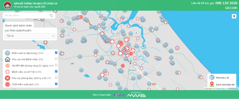 Sở TT&TT Hà Tĩnh hướng dẫn sử dụng bản đồ thông tin dịch tễ bệnh nhân Covid-19