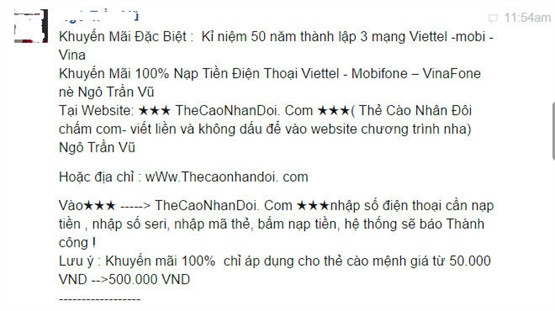 Sập bẫy tri ân, nhân đôi giá trị thẻ cào ảnh 1