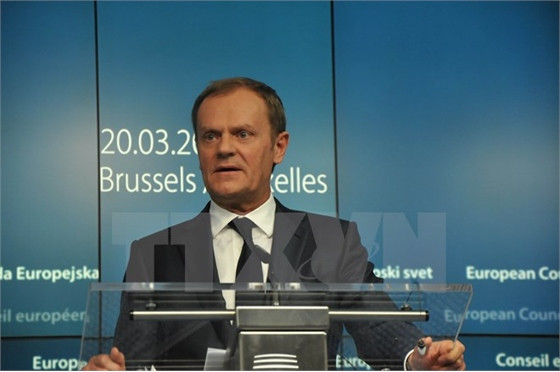 Chủ tịch Hội đồng châu Âu Donald Tusk. (Ảnh: Hương Giang/TTXVN)