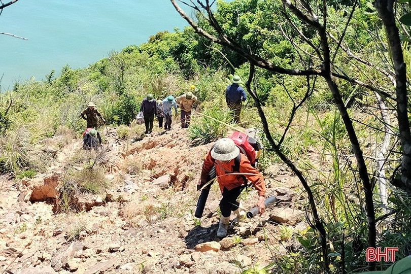 Kịp thời khống chế đám cháy trên dãy núi Hoành Sơn
