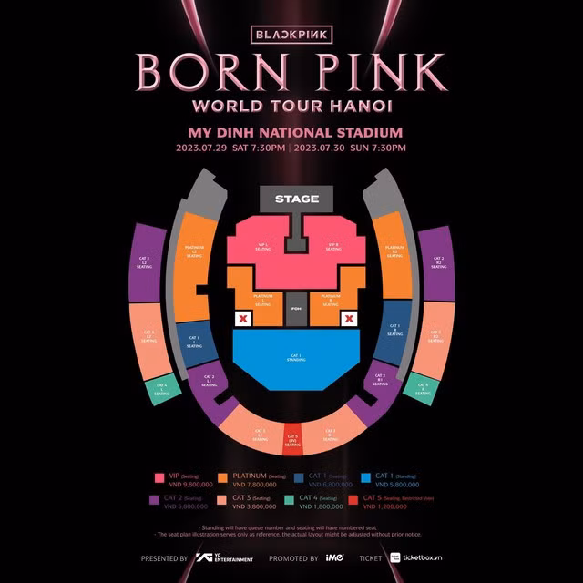 Công bố giá vé chính thức concert BLACKPINK tại Hà Nội