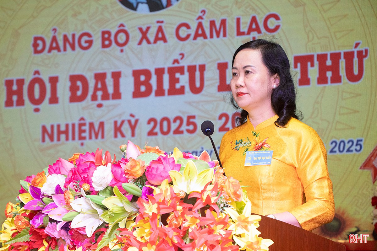 Trưởng ban Tổ chức Tỉnh ủy Trương Thanh Huyền phát biểu chỉ đạo tại đại hội.