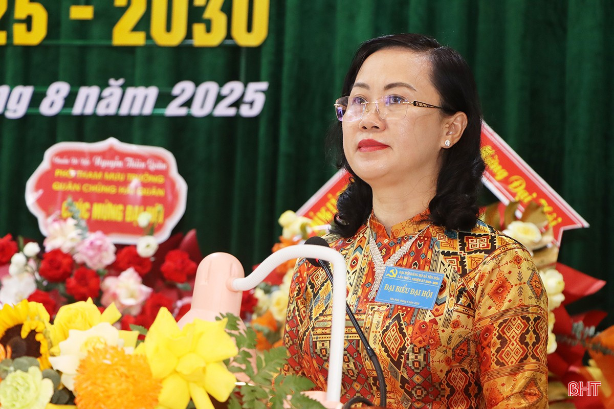 Trưởng ban Tổ chức Tỉnh ủy Trương Thanh Huyền phát biểu chỉ đạo đại hội.