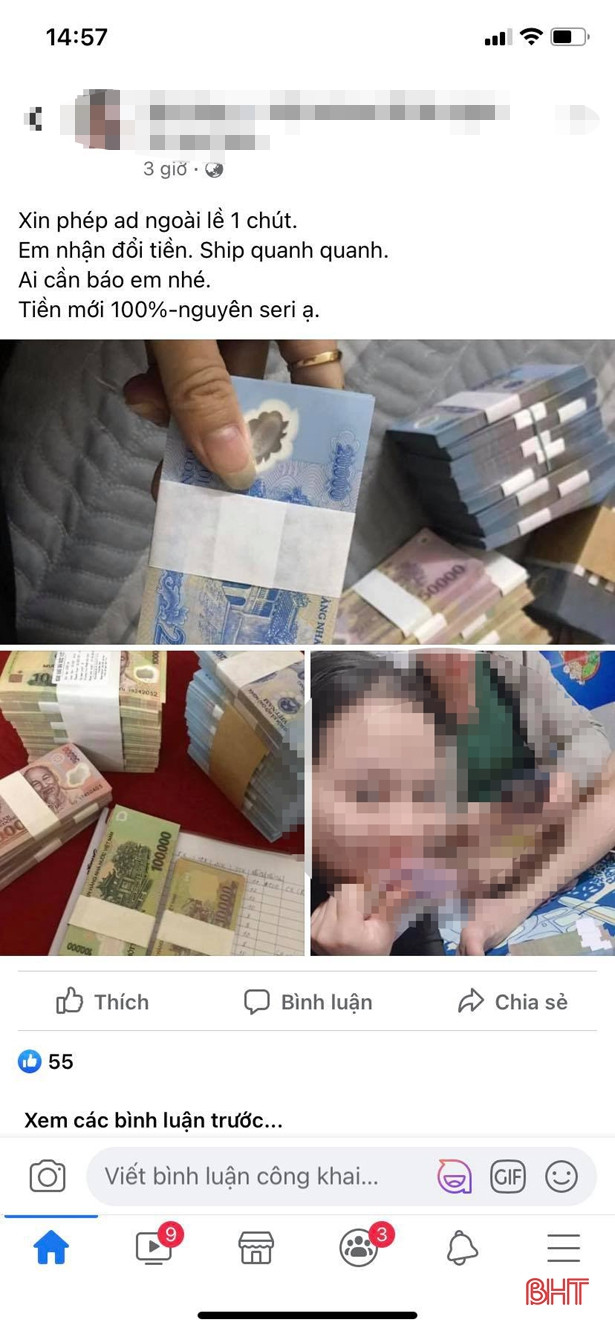 Cận tết, cảnh báo dịch vụ đổi tiền lẻ ở Hà Tĩnh để hưởng chênh lệch