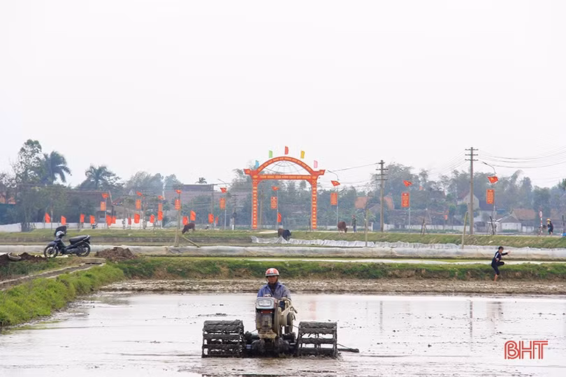 Người dân Hà Tĩnh hăng say lao động hướng về Đại hội Đảng