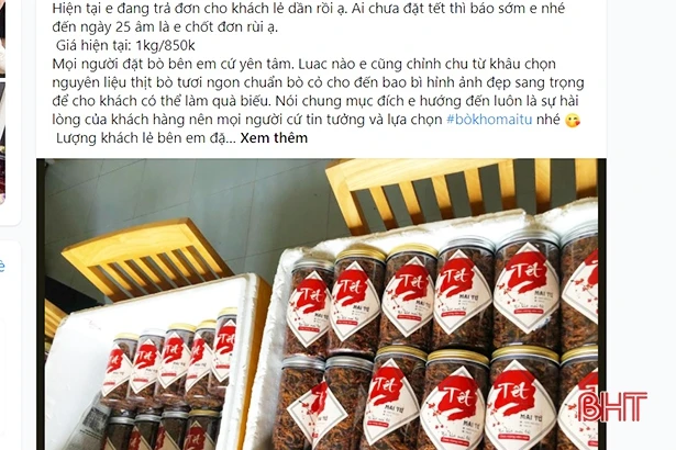 Dịch vụ thực phẩm handmade ở TP Hà Tĩnh “kín đơn” hàng tết