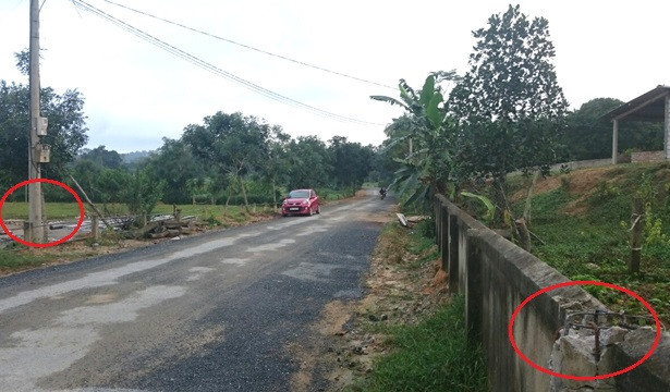 Cột điện gãy chân trên quốc lộ 281 đã được thay thế sau khi Báo Hà Tĩnh phản ánh