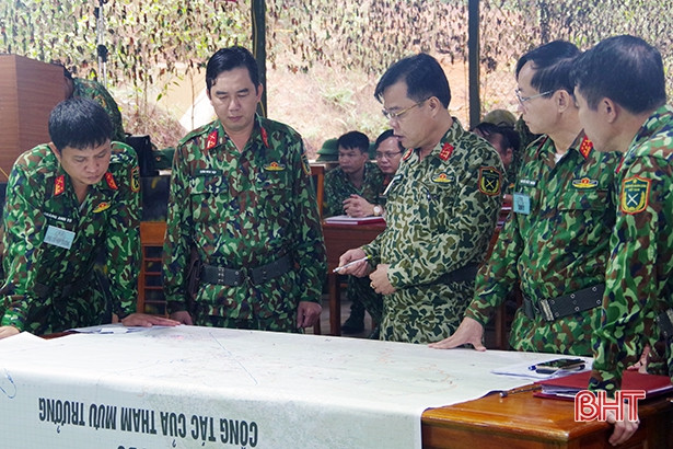Hà Tĩnh hoàn thành luyện tập chỉ huy - tham mưu 1 bên 2 cấp trên bản đồ và ngoài thực địa