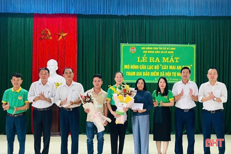 Hội Nông dân xã Kỳ Nam (TX Kỳ Anh) ra mắt mô hình “Cây mai an sinh” tham gia BHXH tự nguyện. bqbht_br_33.jpg