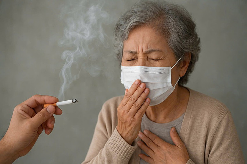 Không chỉ người hút thuốc mà người hít phải khói thuốc lá thụ động cũng dễ mắc các bệnh về phổi. Ảnh minh hoạ. 0518f112f5c57f9b26d4.jpg