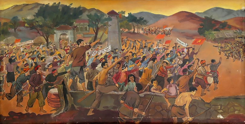 Tranh vẽ tái hiện lại hào khí cao trào Xô viết Nghệ Tĩnh. tranh-ve-cao-trao-xo-viet-nghe-tinh-cua-tac-gia-nguyen-duc-nung.png