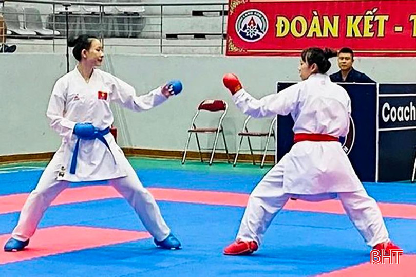 VĐV Hoàng Thị Mỹ Tâm trong một trận đấu. 1.jpg