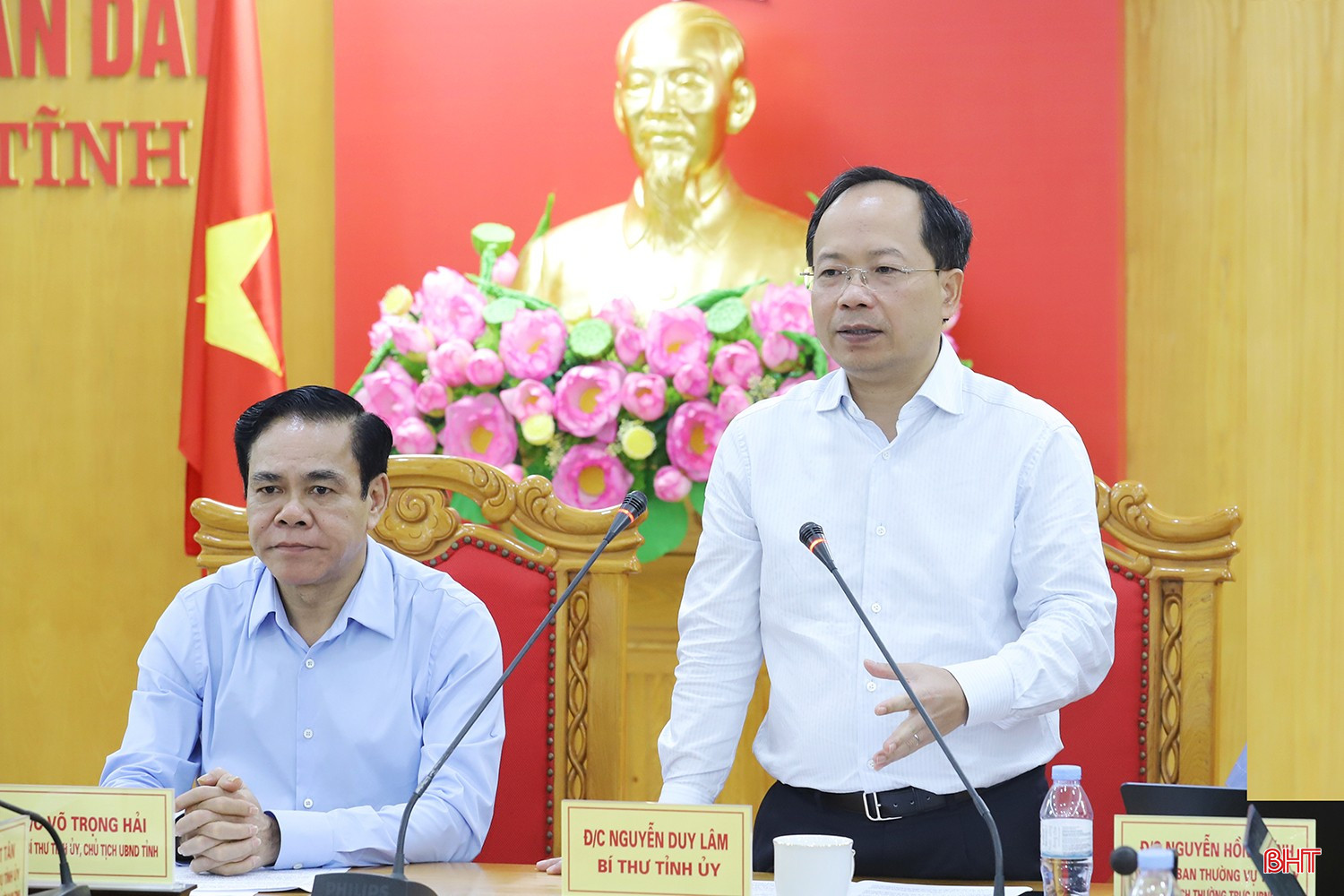 Bí thư Tỉnh ủy Nguyễn Duy Lâm phát biểu tại cuộc họp. bqbht_br_bao-so-5-8.jpg