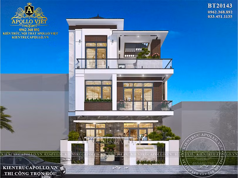 Chiêm ngưỡng mẫu biệt thự hiện đại 3 tầng đẹp BT20143