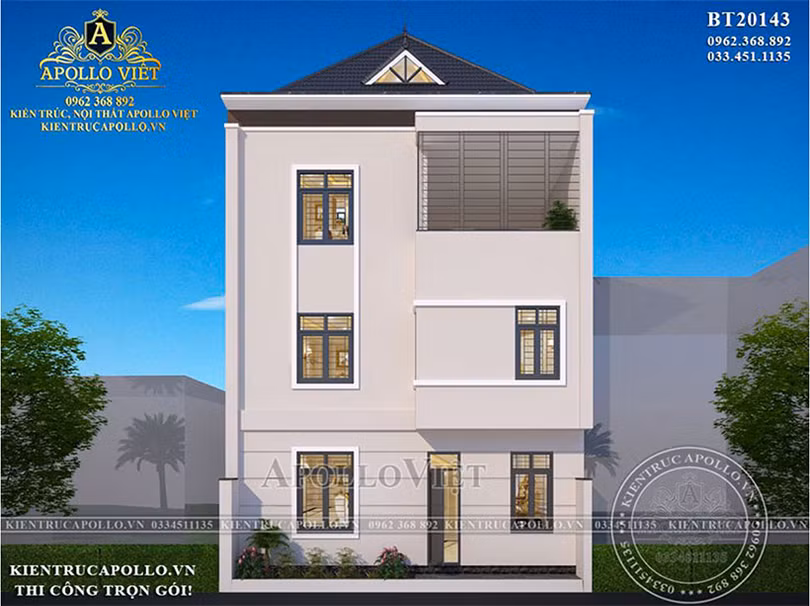 Chiêm ngưỡng mẫu biệt thự hiện đại 3 tầng đẹp BT20143