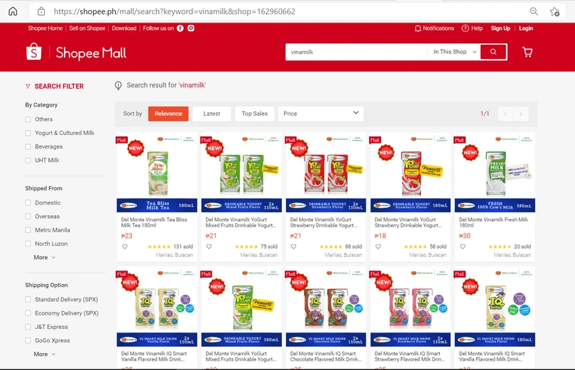 Sản phẩm của liên doanh Del Monte - Vinamilk tại Philippines đã chính thức lên kệ các chuỗi siêu thị lớn