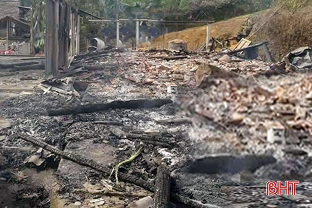 Tiếp tục hỗ trợ hộ nghèo bị hỏa hoạn thiêu rụi nhà ở Phương Điền