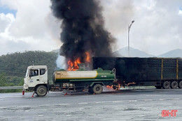 Công an Hà Tĩnh chỉ cách phòng ngừa, xử lý hỏa hoạn phương tiện trên đường cao tốc